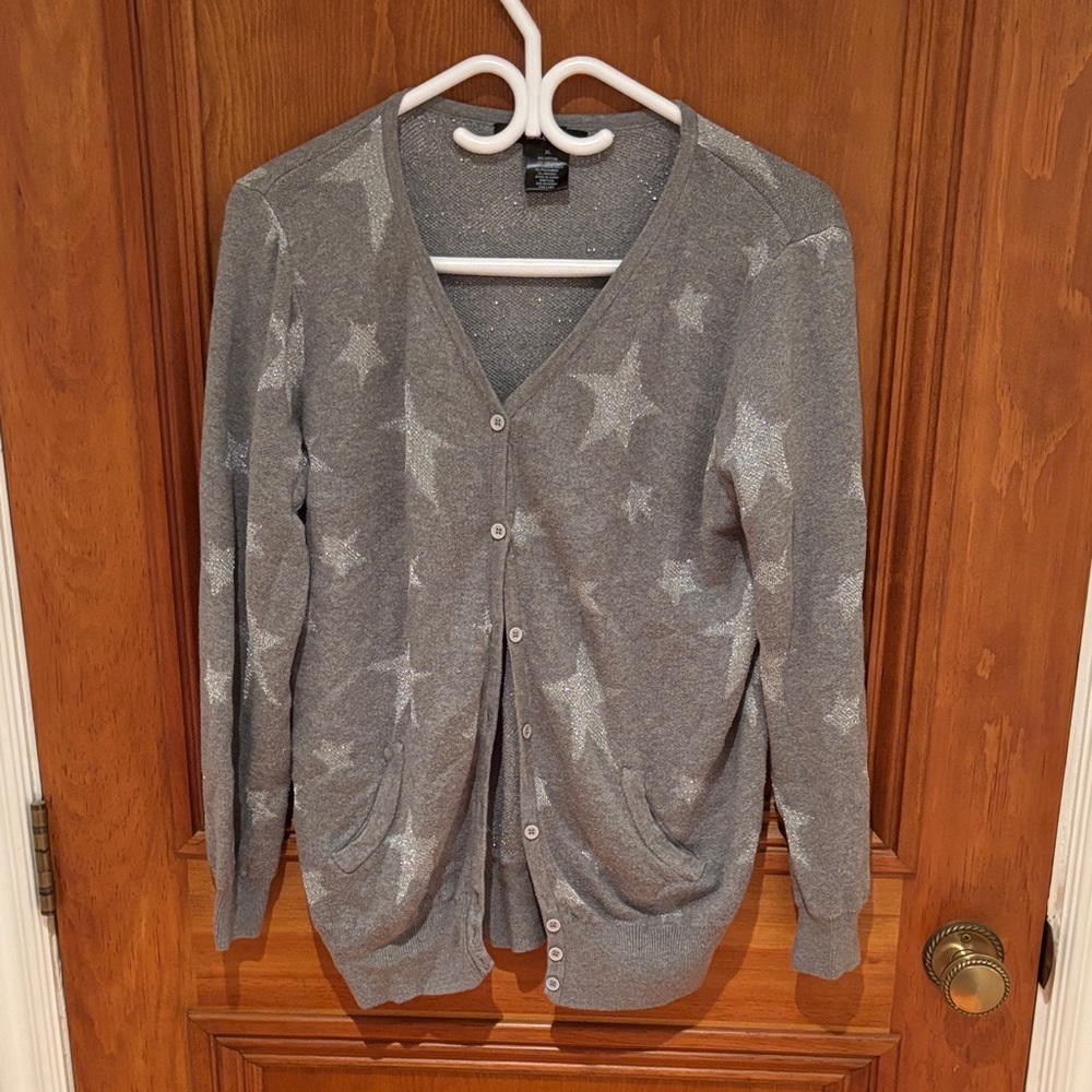 United States Sweaters Metallic Gray Cardigan